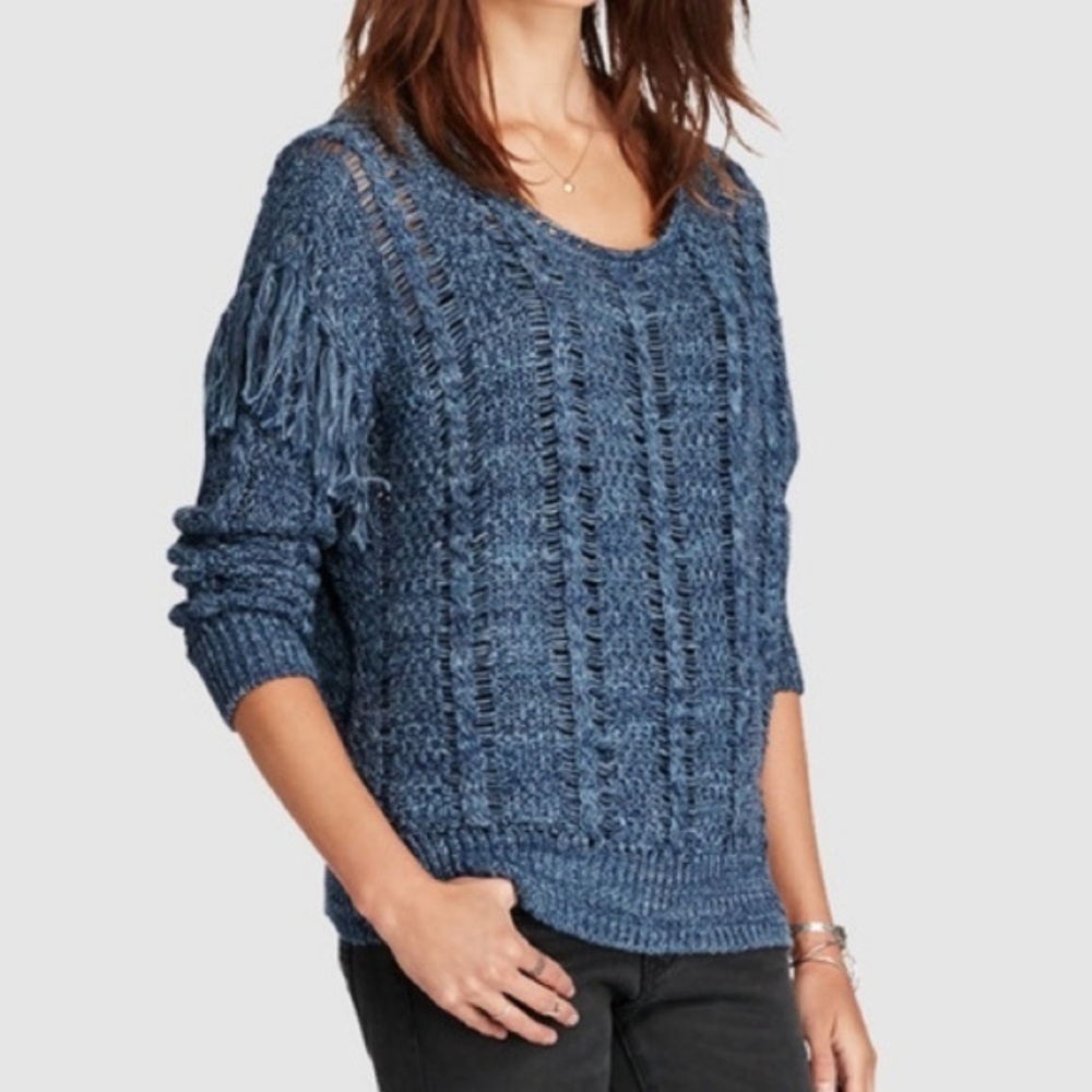 Denim & Supply Fringe Sweater; NWT;